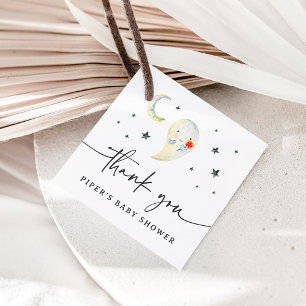 Cute Halloween Ghost Baby Shower Thank You Favour Tags