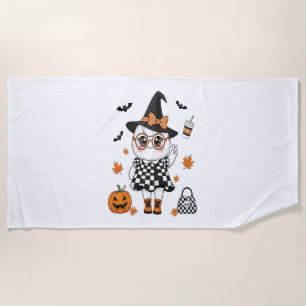 Cute Halloween Ghost Beach Towel