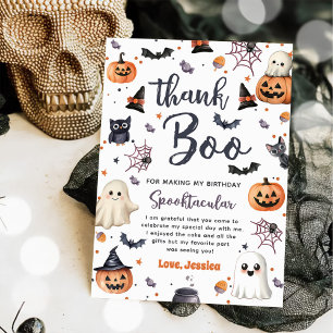 Cute Halloween Ghost Birthday Party Thank You Card