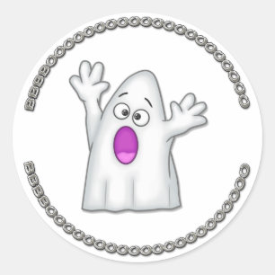 Cute Halloween Ghost Boo Classic Round Sticker