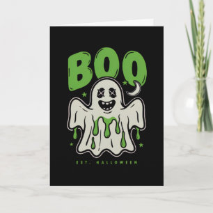Cute Halloween Ghost BOO Slime Card