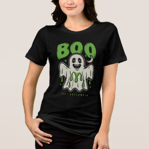 Cute Halloween Ghost BOO Slime Tri-Blend Shirt