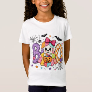Cute Halloween Ghost BOO Watercolor Kids Sublimati T-Shirt