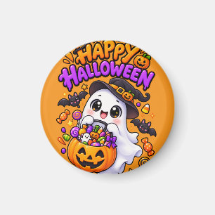 Cute Halloween Ghost Candy Pumpkin Magnet