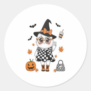 Cute Halloween Ghost Classic Round Sticker