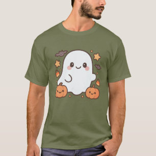 Cute Halloween Ghost Clipart,Fun and Cute Spooky  T-Shirt