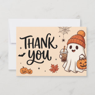 Cute Halloween Ghost Coffee Thank You Card