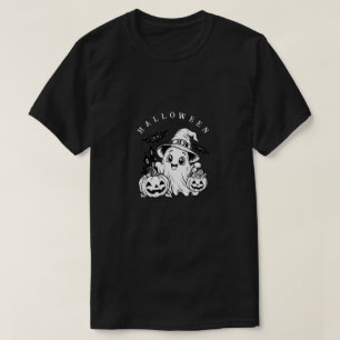 Cute Halloween Ghost Colouring Style T-Shirt