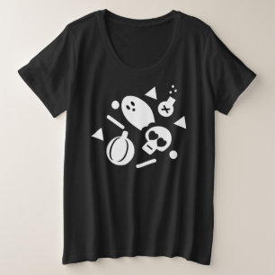 Cute Halloween Ghost Confetti Costume Party Plus Size T-Shirt