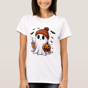 Cute Halloween Ghost Drink Pumpkin 1 T-Shirt