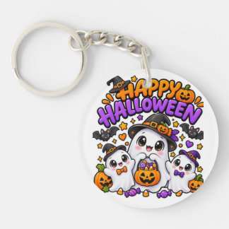 Cute Halloween Ghost Family Key Ring