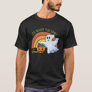 Cute Halloween Ghost - Funny Retro Vintage T-Shirt