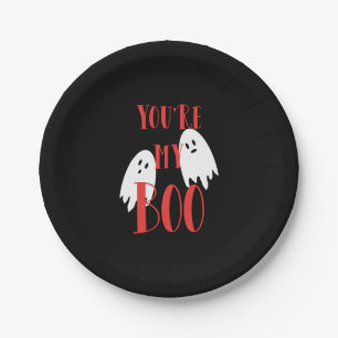 Cute Halloween Ghost Halloween Boo Paper Plate