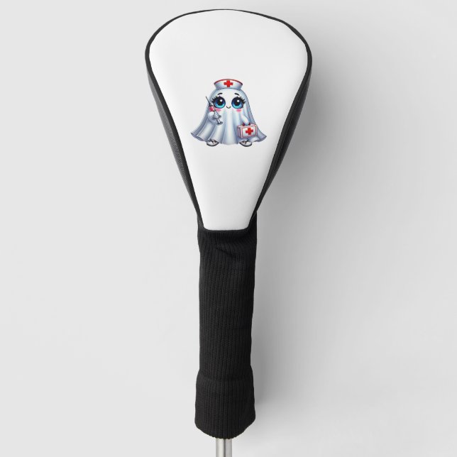 Cute Halloween ghost in a nurse's uniform Classic  Golf Head Cover (Front)