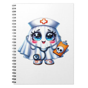 Cute Halloween ghost in a nurse's uniform Classic  Notebook
