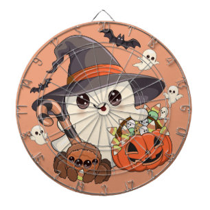 Cute Halloween Ghost Kawaii Style Dartboard
