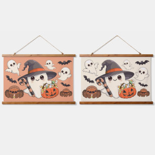 Cute Halloween Ghost Kawaii Style Hanging Tapestry