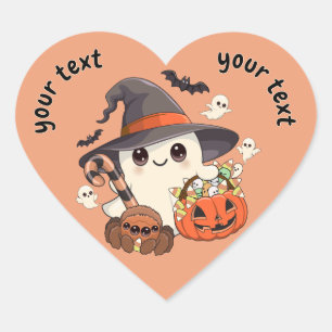 Cute Halloween Ghost Kawaii Style Heart Sticker