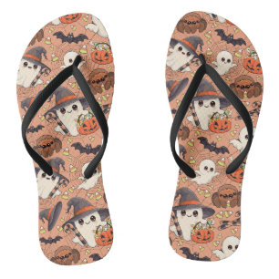 Cute Halloween Ghost Kawaii Style Jandals