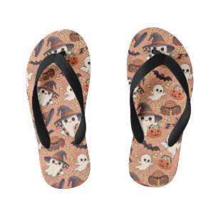 Cute Halloween Ghost Kawaii Style Kid's Jandals