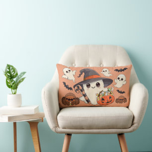 Cute Halloween Ghost Kawaii Style Lumbar Cushion