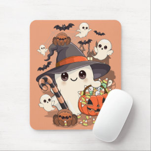 Cute Halloween Ghost Kawaii Style Mouse Pad