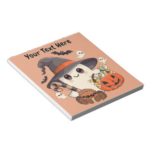 Cute Halloween Ghost Kawaii Style Notepad