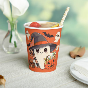 Cute Halloween Ghost Kawaii Style Paper Cups