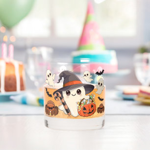 Cute Halloween Ghost Kawaii Style Whiskey Glass