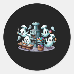 Cute Halloween Ghost Kitchen For Kids And Hallowee Classic Round Sticker