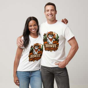 Cute Halloween Ghost Matching Couple T-Shirt