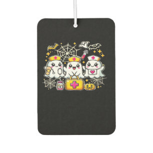 Cute Halloween Ghost Nurse Trio with Medical Kit a Car Air Freshener
