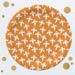 Cute Halloween Ghost Orange Paper Plate<br><div class="desc">Lots of little white ghosts on an orange background.  A fun pattern for those who like cute and spooky things. Particularly good for Halloween. Original art by Nic Squirrell.</div>