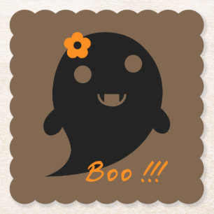 Cute Halloween Ghost Paper Coaster