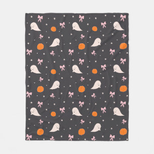 Cute Halloween Ghost Pattern Blanket Black