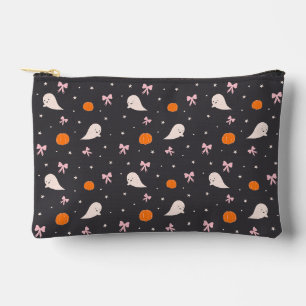 Cute Halloween Ghost Pattern Zipper Pouch Black