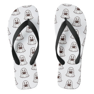 Cute Halloween Ghost Photographer Jandals