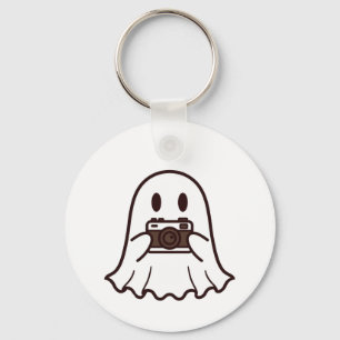 Cute Halloween Ghost Photographer Key Ring