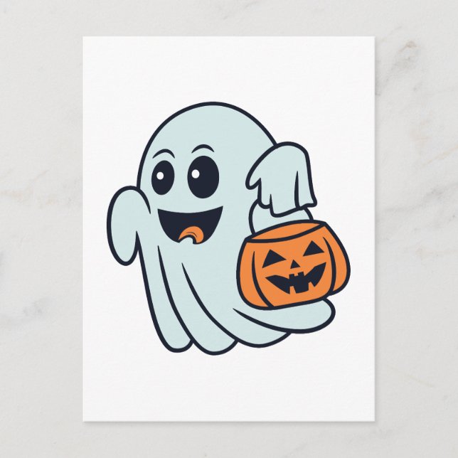 Cute Halloween Ghost Postcard (Front)
