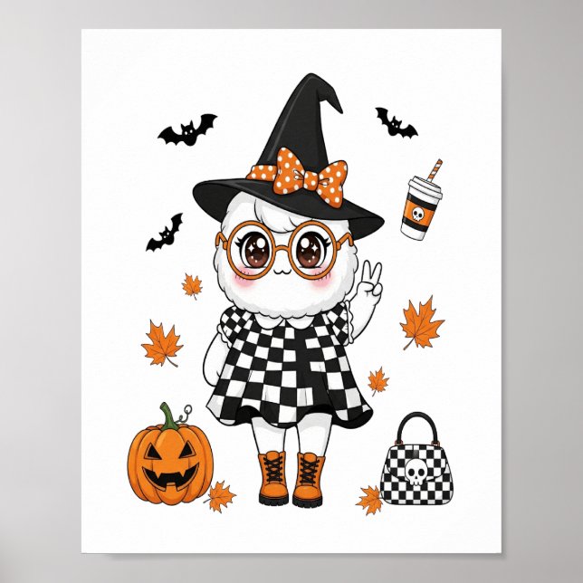 Cute Halloween Ghost Poster (Front)