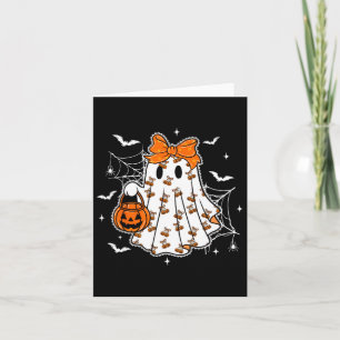 Cute Halloween Ghost Pumpkin Girl Coquette Spooky Card