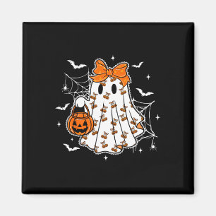Cute Halloween Ghost Pumpkin Girl Coquette Spooky Magnet
