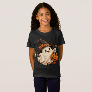 Cute Halloween Ghost Pumpkin Kids T-Shirt