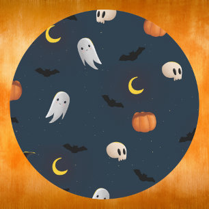 Cute Halloween Ghost Pumpkin Night Classic Round Sticker