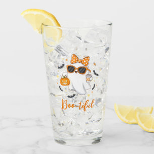 Cute Halloween Ghost Pumpkin Spice Personalised Glass