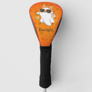 Cute Halloween Ghost Pumpkin Spice Personalised Golf Head Cover