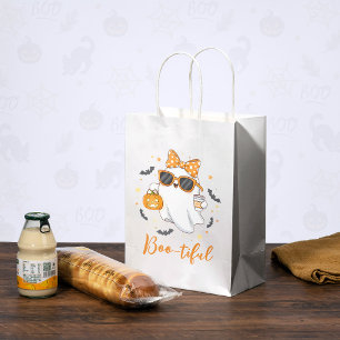 Cute Halloween Ghost Pumpkin Spice Personalised Medium Gift Bag