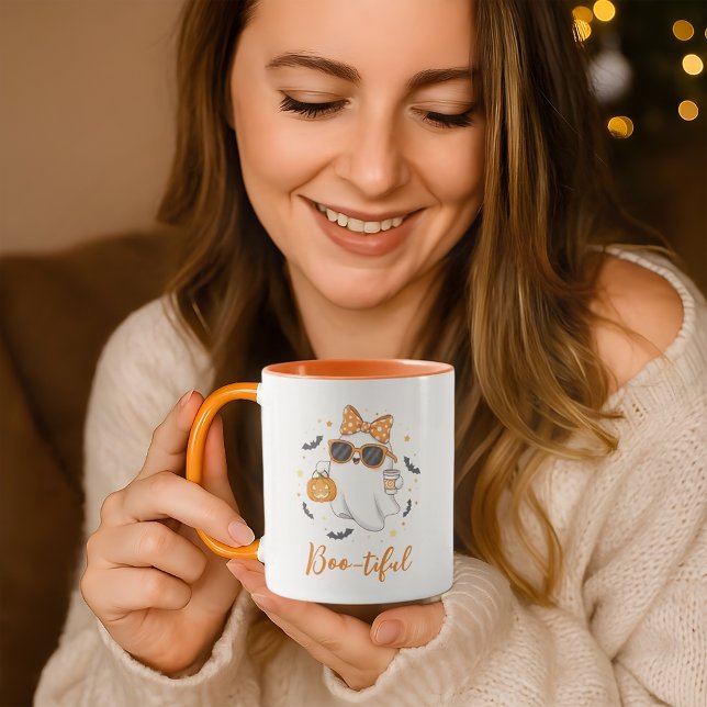 Cute Halloween Ghost Pumpkin Spice Personalised Mug (Creator Uploaded)