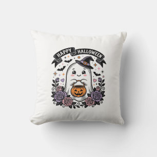 Cute Halloween Ghost Pumpkin Vintage Shirt Design_ Cushion