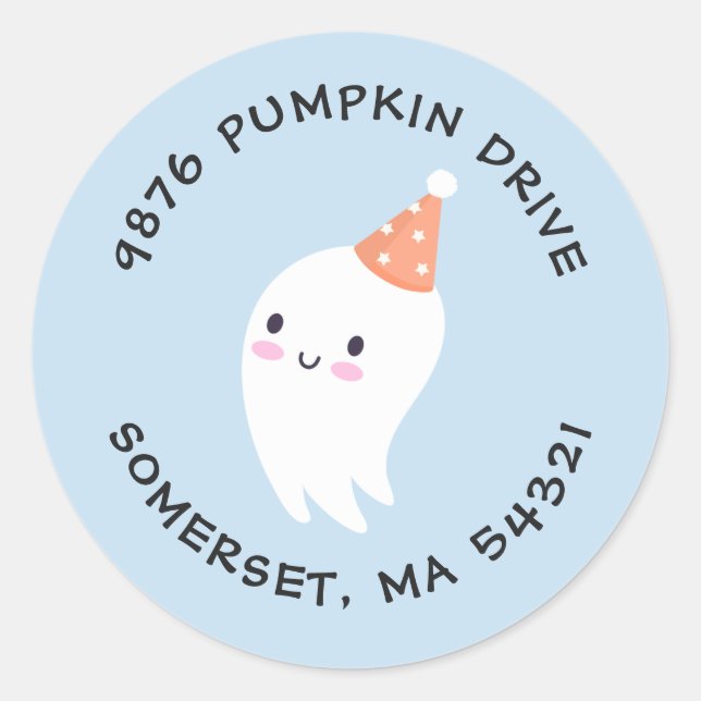 Cute Halloween Ghost Return Address Label (Front)